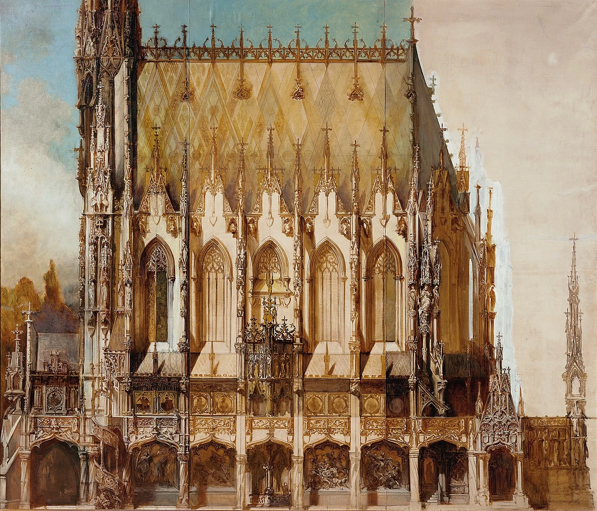 Chiesa tombale gotica di San Michele, vista laterale - Österreichische Galerie Belvedere, Vienna